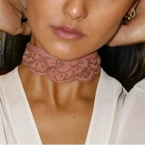 Free People Choker HAH All Choked Up Choker Dusty Rose- Size XLarge